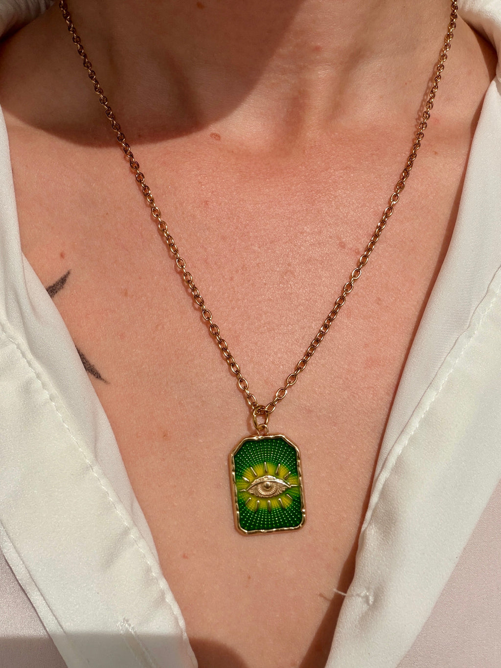 Collier ✧ Œil Protection fin Éveil de lumière