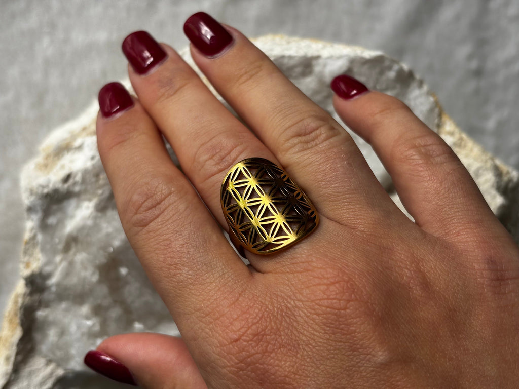 Bague Fleur de vie Éveil de lumière