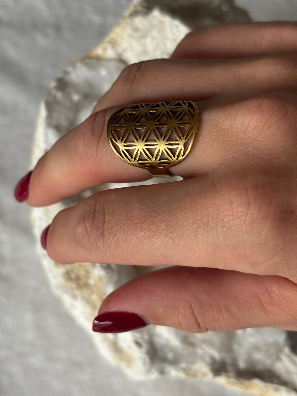 Bague Fleur de vie Éveil de lumière