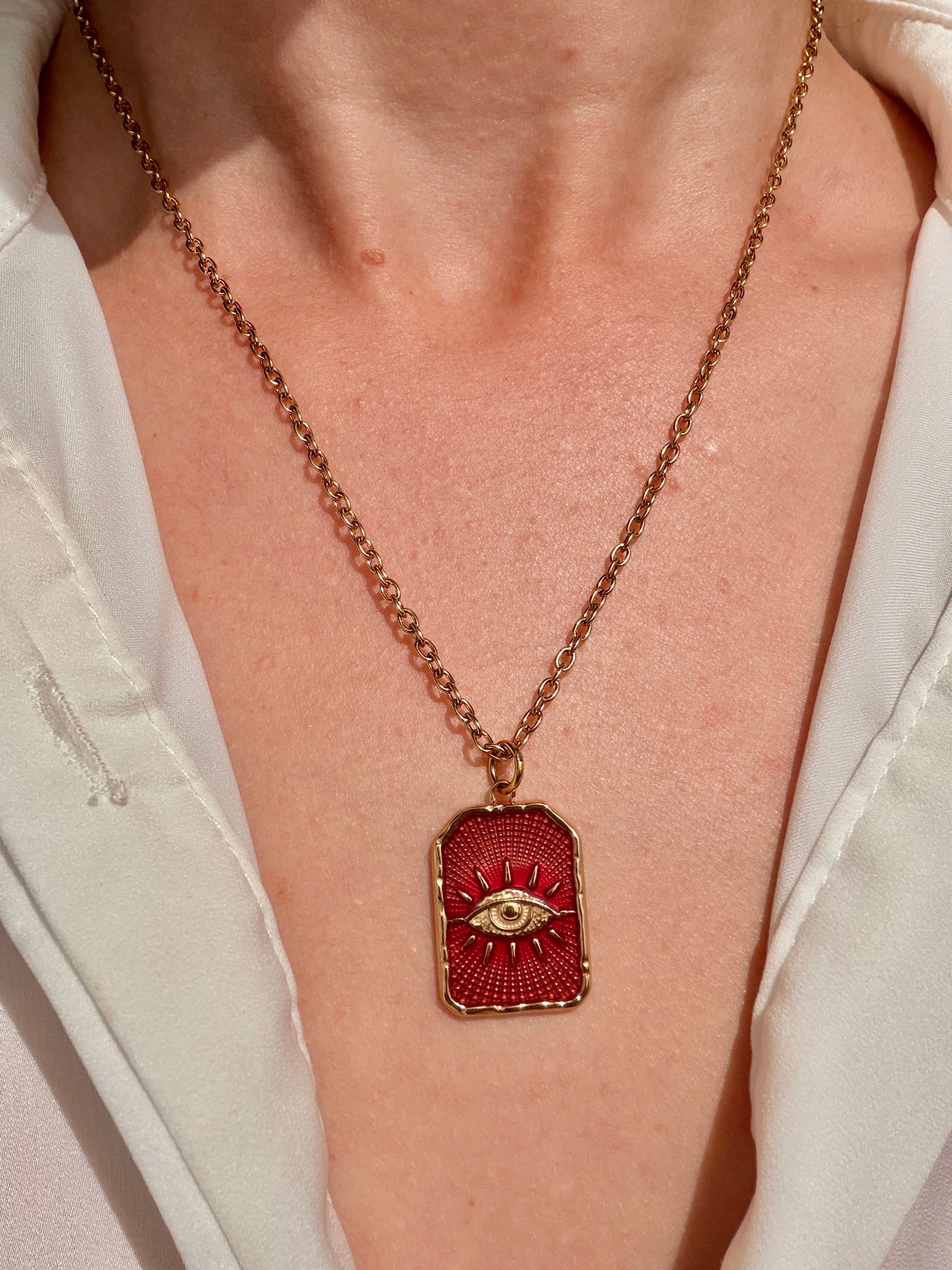 Collier ✧ Œil Protection fin Éveil de lumière