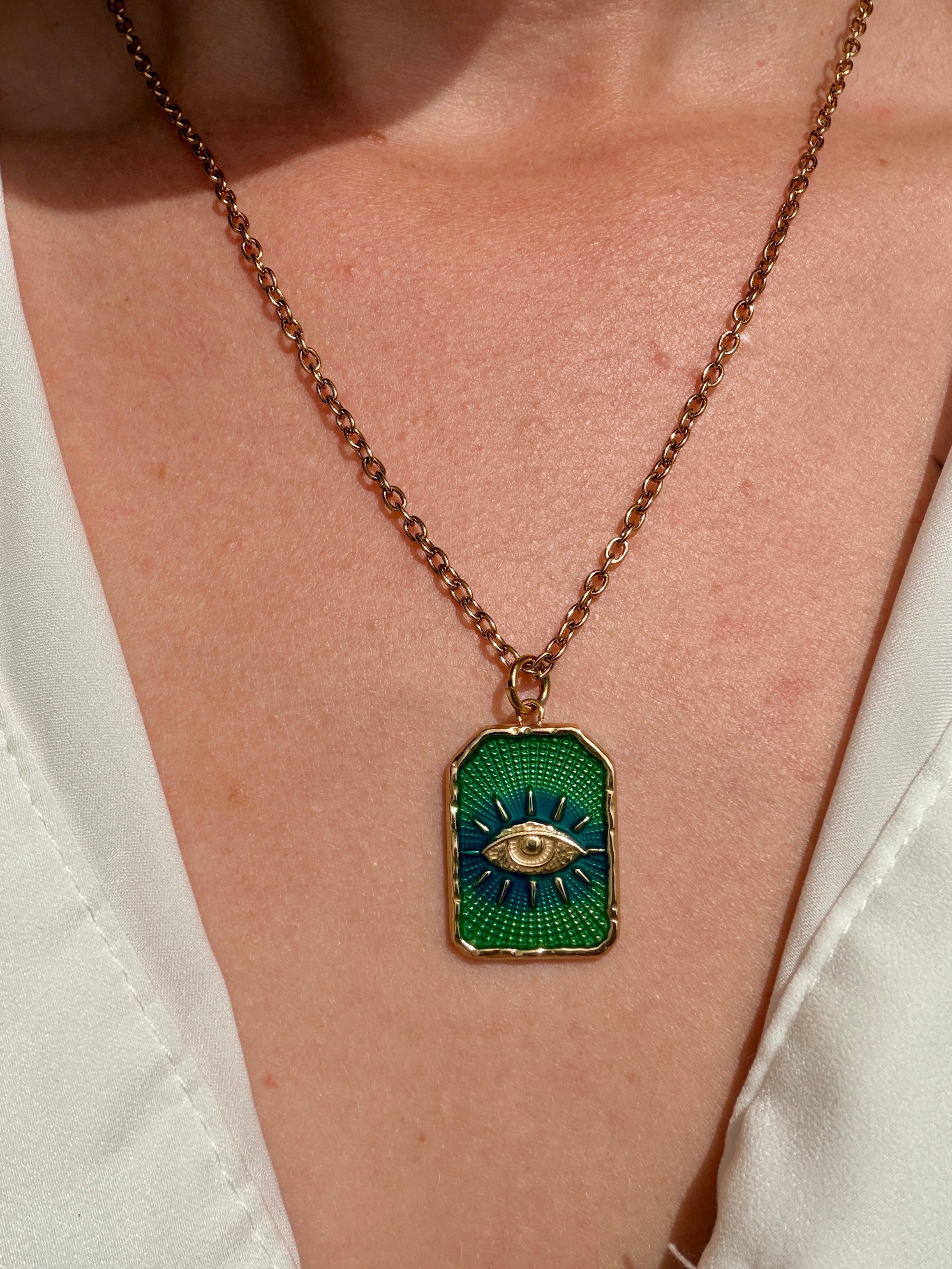 Collier ✧ Œil Protection fin Éveil de lumière